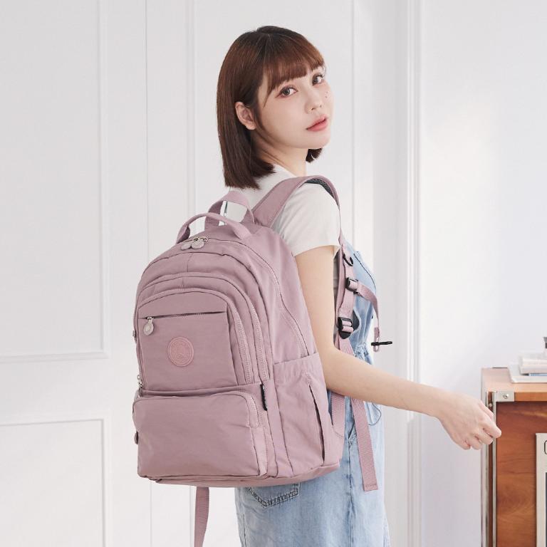 B.S.D.S冰山袋鼠 - 蜜糖日記 - 輕旅多口袋附插袋胸扣後背包 - 粉紫色【A218PR】