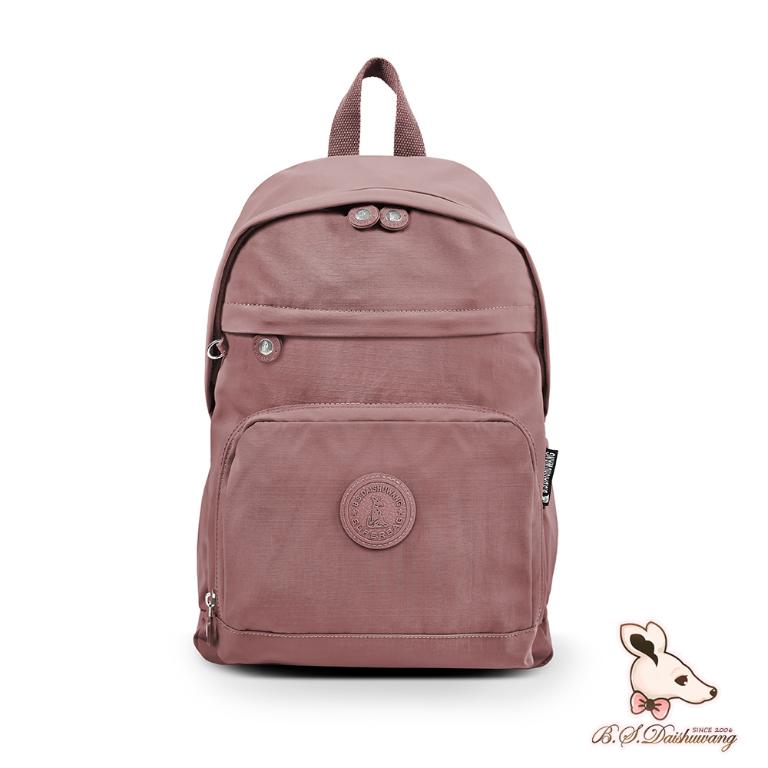B.S.D.S冰山袋鼠 - 樂活遊記 - 格紋經典風附插袋後背包 - 香檳粉【D-1202CP】