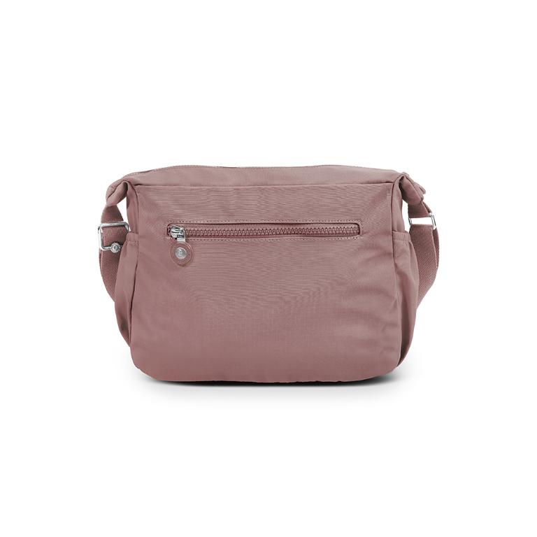 B.S.D.S冰山袋鼠 - 樂活遊記 - 格紋多夾層斜背包 - 香檳粉【D-1273CP】