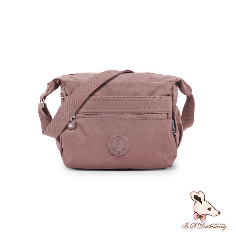 B.S.D.S冰山袋鼠 - 樂活遊記 - 格紋多夾層斜背包 - 香檳粉【D-1273CP】