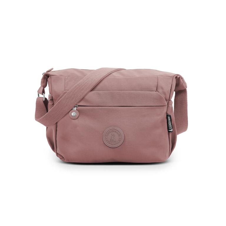 B.S.D.S冰山袋鼠 - 樂活遊記 - 格紋多層收納斜背包 - 香檳粉【S204CP】