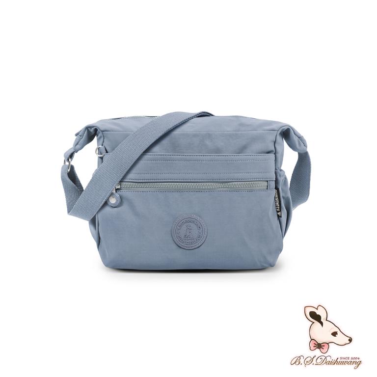 B.S.D.S冰山袋鼠 - 樂活遊記 - 格紋多夾層斜背包 - 藍色【D-1273B】