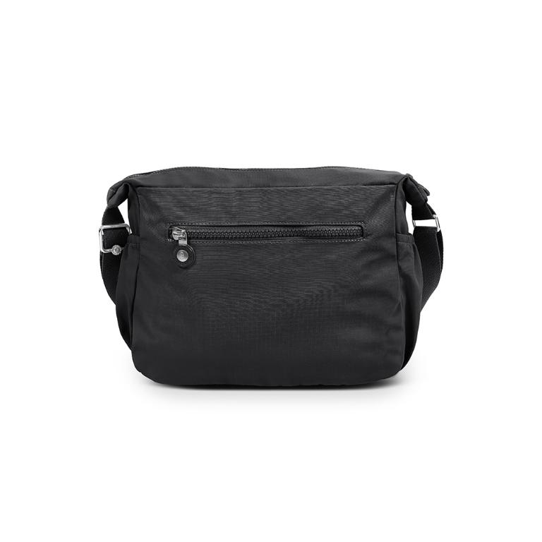 B.S.D.S冰山袋鼠 - 樂活遊記 - 格紋多夾層斜背包 - 黑色【D-1273K】