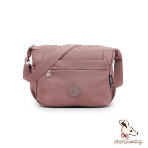 B.S.D.S冰山袋鼠 - 樂活遊記 - 格紋多層收納斜背包 - 香檳粉【S204CP】