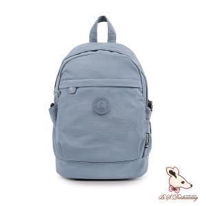 B.S.D.S冰山袋鼠 - 樂活遊記 - 格紋簡約風附插袋後背包 - 藍色【D-1203B】