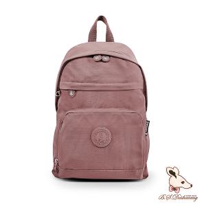 B.S.D.S冰山袋鼠 - 樂活遊記 - 格紋經典風附插袋後背包 - 香檳粉【D-1202CP】