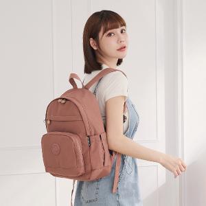 B.S.D.S冰山袋鼠 - 樂活遊記 - 格紋經典風附插袋後背包 - 香檳粉【D-1202CP】