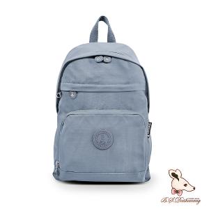 B.S.D.S冰山袋鼠 - 樂活遊記 - 格紋經典風附插袋後背包 - 藍色【D-1202B】