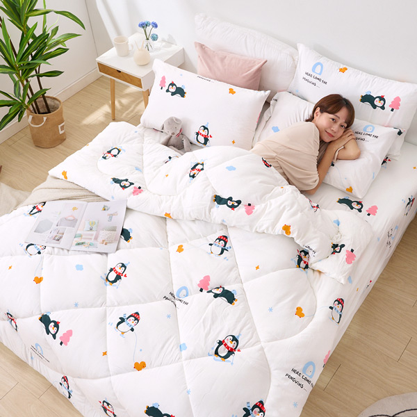 【DUYAN 竹漾】舒柔棉 雙人床包羽絲絨被組 /  企鵝日常 台灣製