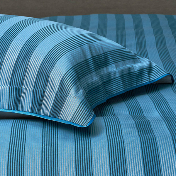 【寬庭】義大利緹花寢飾四件式｜安利略 藍綠緹花+晶岩灰