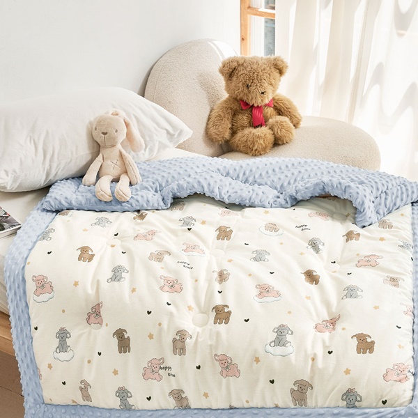 【DUYAN 竹漾】Heat Fi 兒童 精梳棉豆豆安撫被 冬被/ 120x150cm /  小羊夢境
