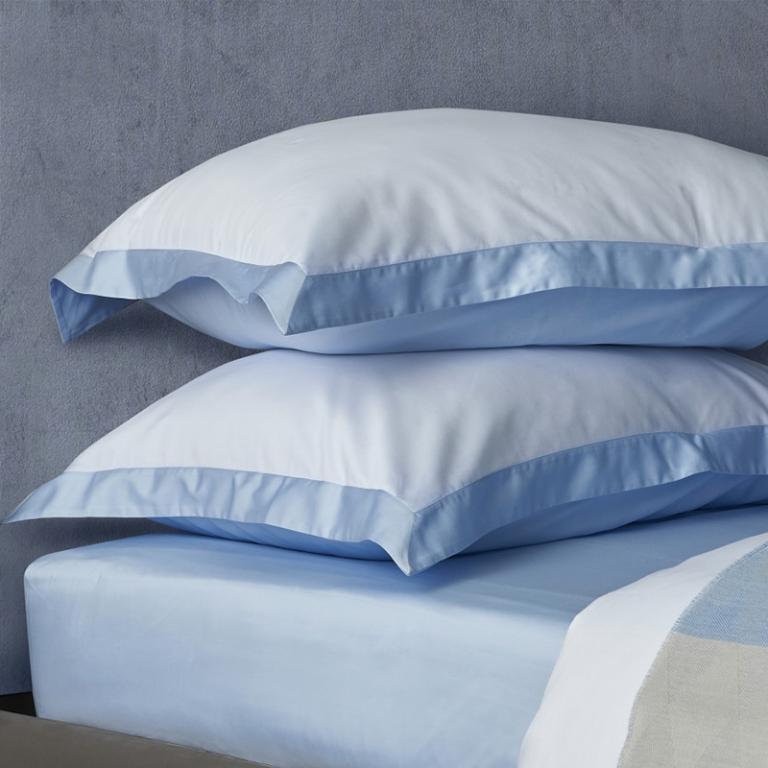 線上特賣｜【寬庭】義大利經典寢飾四件式｜ 派翠克 白+晶采藍