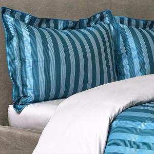 【寬庭】義大利緹花寢飾四件式｜安利略 藍綠緹花+晶岩灰