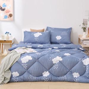 【DUYAN 竹漾】舒柔棉 雙人加大床包羽絲絨被組 / 雲朵童話 台灣製