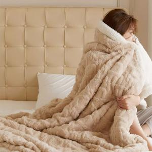 【DUYAN 竹漾】韓系麻花牛奶絨 雙層加厚被毯 / 霧灰奶茶