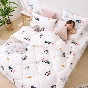 【DUYAN 竹漾】舒柔棉 雙人加大床包羽絲絨被組 /  企鵝日常 台灣製