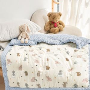 【DUYAN 竹漾】Heat Fi 兒童 精梳棉豆豆安撫被 冬被/ 120x150cm / 小羊夢境