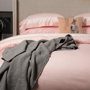 線上特賣｜【寬庭】義大利緹花寢飾四件式｜夢之影 霓霧粉