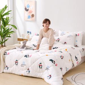 【DUYAN 竹漾】舒柔棉 雙人加大床包羽絲絨被組 /  企鵝日常 台灣製