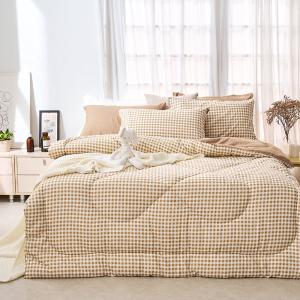 【DUYAN 竹漾】舒柔棉 雙人加大床包羽絲絨被組 /  焦糖奶茶