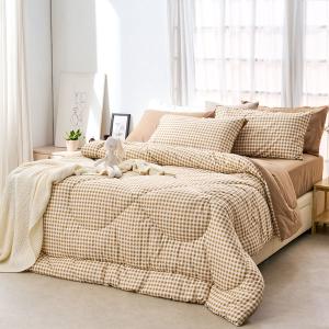 【DUYAN 竹漾】舒柔棉 單人床包羽絲絨被組 /  焦糖奶茶