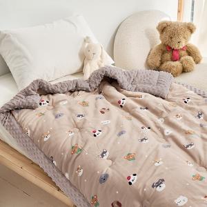 【DUYAN 竹漾】Heat Fi 兒童 精梳棉豆豆安撫被 冬被/ 120x150cm / 奶茶樂園
