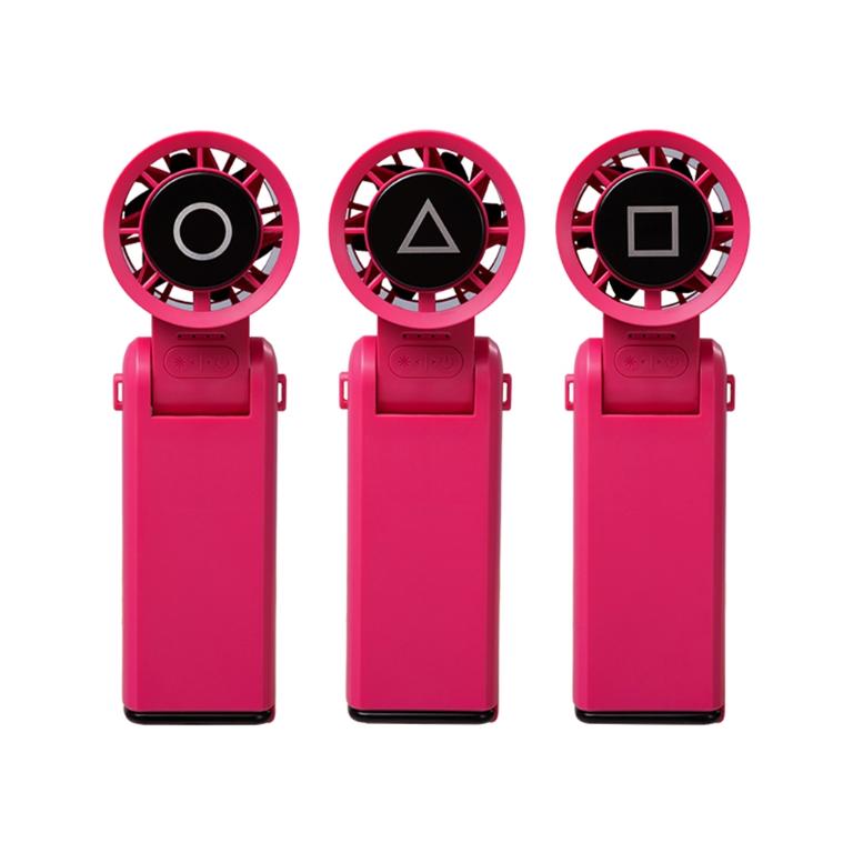 BIGGER 魷魚遊戲 COCOLD冰感摺疊製冷風扇 附掛繩 附吊飾盲袋