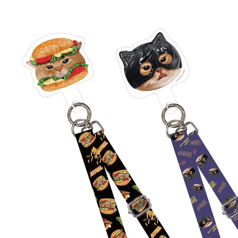 【正版授權】Mind.A.Day貓咪 通用手機夾片掛繩