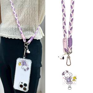 SNOOPY 史努比 三色交叉編織手機夾片掛繩組