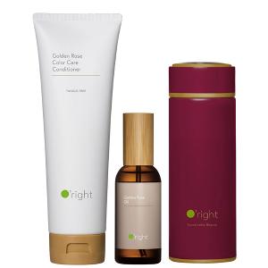 O`right 歐萊德 香檳玫瑰護色護髮素250mL+護髮油100mL +贈 限定款續行杯(隨機出貨)