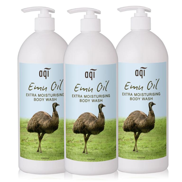 澳洲aqi 鴯鶓極潤潤膚沐浴乳1000ml x 3