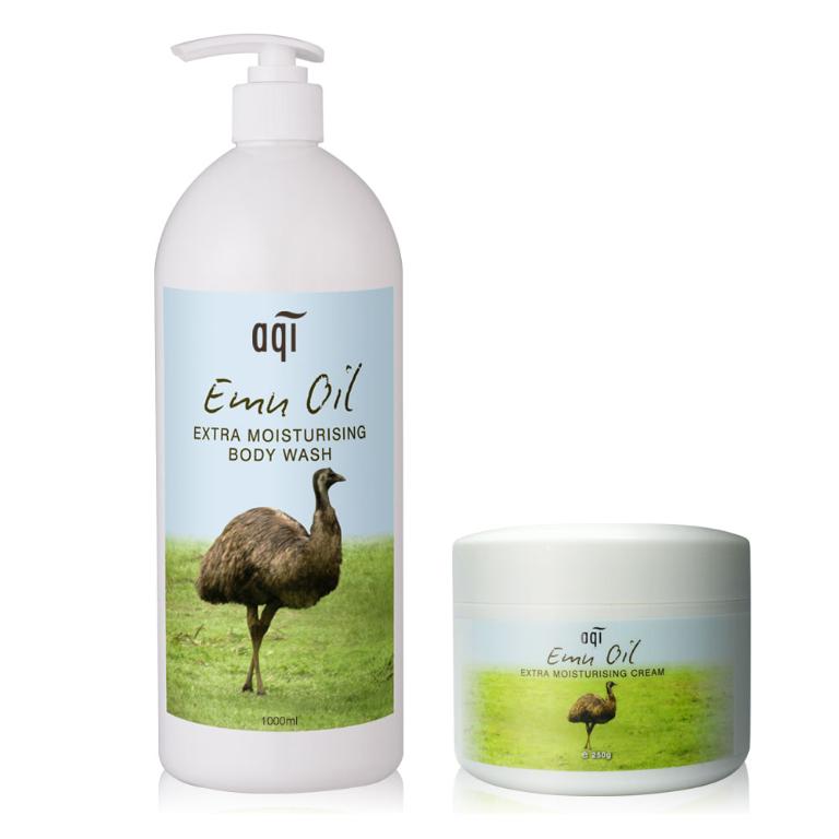 澳洲aqi 鴯鶓極潤沐浴潤膚組 (沐浴乳1000ml+潤膚霜250ml)