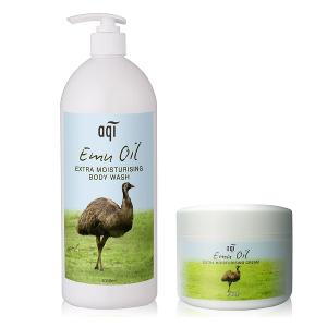 澳洲aqi 鴯鶓極潤沐浴潤膚組 (沐浴乳1000ml+潤膚霜250ml)