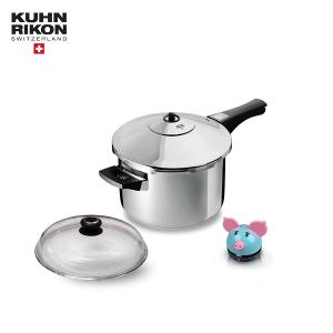 KUHN RIKON瑞士壓力鍋單柄3.5L+玻璃蓋20CM+計時器 #3050+20G+FTM038