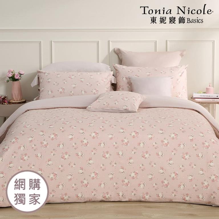 【Tonia Nicole 東妮寢飾】晨曦玫瑰100%精梳棉兩用被床包組(加大)