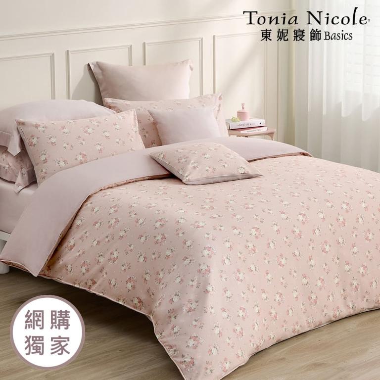 【Tonia Nicole 東妮寢飾】晨曦玫瑰100%精梳棉兩用被床包組(雙人)
