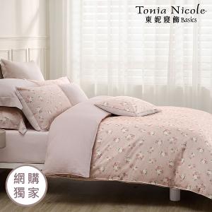 【Tonia Nicole 東妮寢飾】晨曦玫瑰100%精梳棉兩用被床包組(雙人)