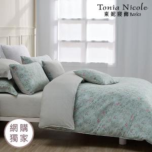 【Tonia Nicole 東妮寢飾】浮碧花庭100%精梳棉兩用被床包組(加大)