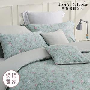 【Tonia Nicole 東妮寢飾】浮碧花庭100%精梳棉兩用被床包組(加大)