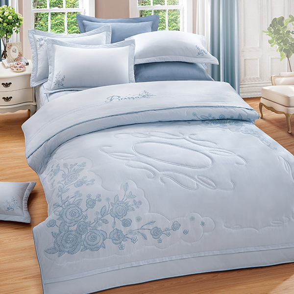【DUYAN 竹漾】雙人/加大 - 七件式床罩組 / 60支精梳棉 / 冰湖暮花 台灣製