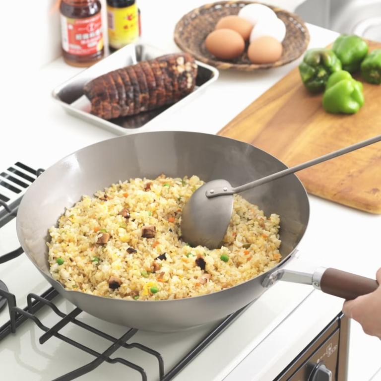 【YOSHIKAWA吉川】日本超輕純鈦炒鍋36cm(送強化玻璃鍋蓋) 日本製 3810056