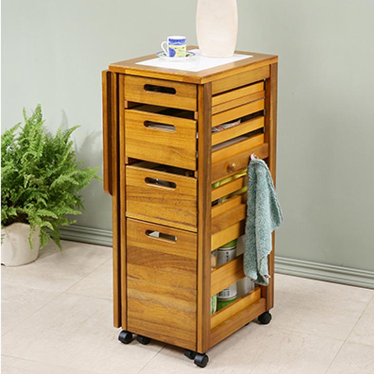 日式鄉村風折合餐桌蔬果櫃