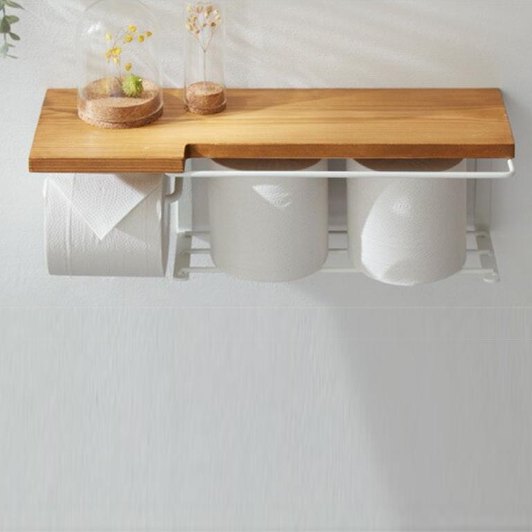 北歐風衛浴捲筒衛生紙收納架壁面置物架