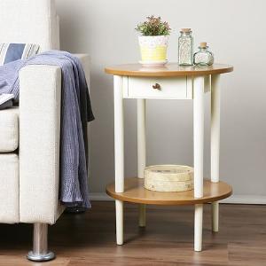 鄉村趣古木調圓形茶几邊桌