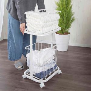 日式輕奢可移動家用雙層洗衣籃車/髒衣籃推車/衣物洗衣架/台灣製