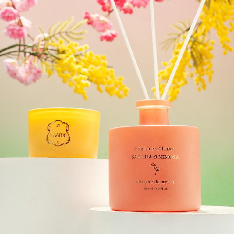 Laline 櫻花&含羞草香氛蠟燭 98g