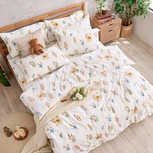 【DUYAN 竹漾】法蘭絨雙人加大四件式床包兩用毯被組 / 小松森旅