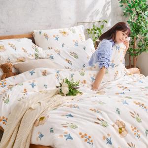 【DUYAN 竹漾】法蘭絨雙人加大四件式床包兩用毯被組 / 小松森旅