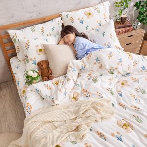 【DUYAN 竹漾】法蘭絨雙人加大四件式床包兩用毯被組 / 小松森旅
