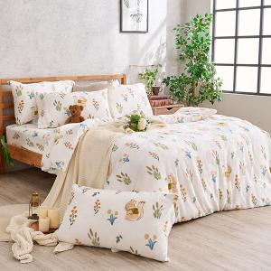 【DUYAN 竹漾】法蘭絨雙人加大四件式床包兩用毯被組 / 小松森旅